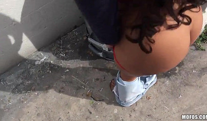 Priya Price sucks a rock-solid cock outdoors before hard shafting