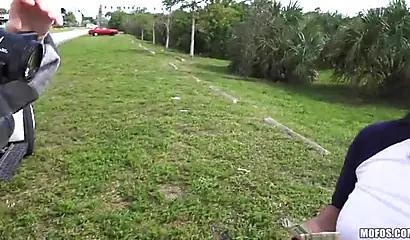 Priya Price sucks a rock-solid cock outdoors before hard shafting