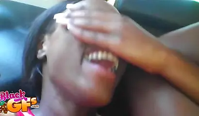 Seductive black teen babe gets pleasured by her horny girlfriend