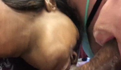 Two kinky sluts team up to give him an amazing blowjob