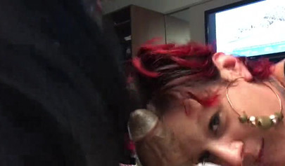 Two kinky sluts team up to give him an amazing blowjob