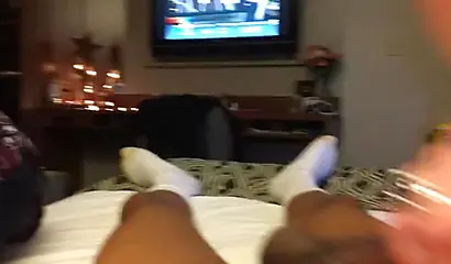 Two kinky sluts team up to give him an amazing blowjob