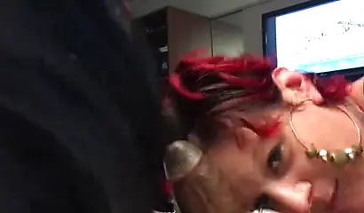 Two kinky sluts team up to give him an amazing blowjob