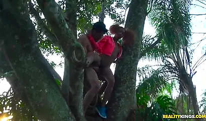 Horny Kendall Woods gets rammed in hardcore fashion while outdoors