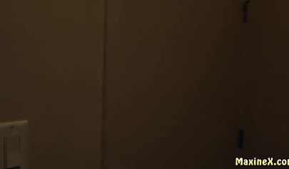 Busty babe Maxine gets all of her tunnels rammed during a gangbang