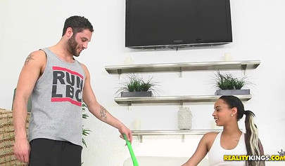 Latina teases with a kinky outfit in a couple of different positions