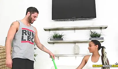 Latina teases with a kinky outfit in a couple of different positions