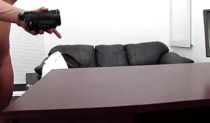 Cute ebony starts off with a blowjob before he nails her