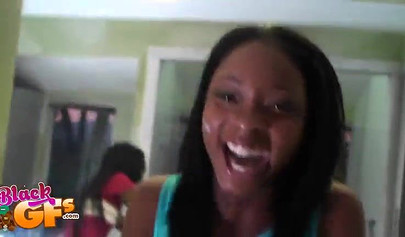 Mesmerizing black chick gives a blowjob to her horny boyfriend