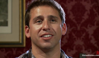 Gorgeous ebony has fun with two white cocks