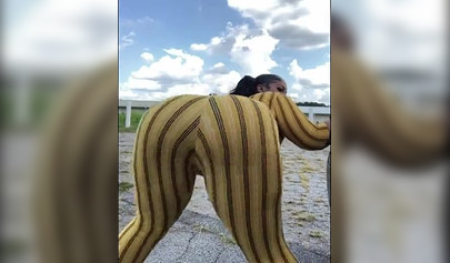 Black gal with amazing body twerks in front of the camera over and over for you