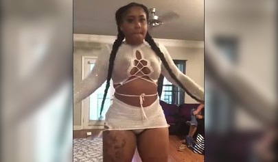 Black gal with amazing body twerks in front of the camera over and over for you