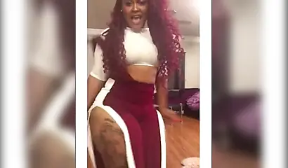 Black gal with amazing body twerks in front of the camera over and over for you