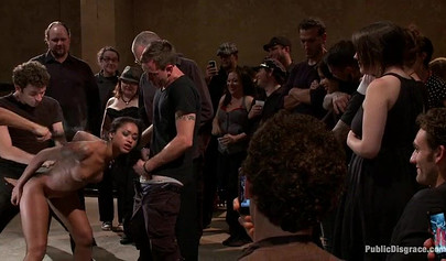 Big white dicks getting shoved inside of a skinny young black girl who moans