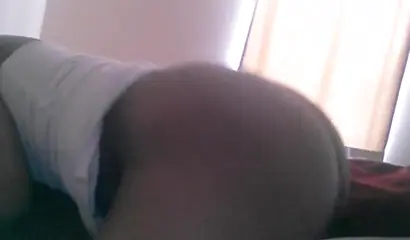 Black girl with a thick booty bends over and takes a thick brown dick inside her