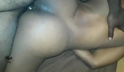 Ebony thot gets her chocolate cunt savagely ruined by a massive veiny nick