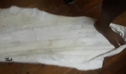 Ebony thot gets her chocolate cunt savagely ruined by a massive veiny nick