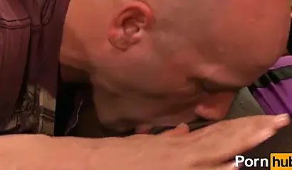 Chubby ebony chick gets her snatch licked and fucked by a muscular white dude