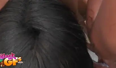 Three black lesbians lick each other's cunts in the bathtub and they love it