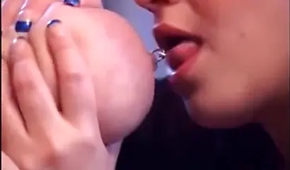 Interracial lesbian sex with three hot chubby girls sucking on each other's tits