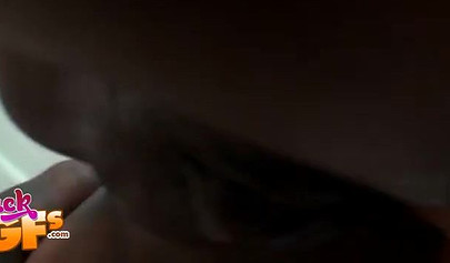 Two gorgeous black teen girls swap a white dick between their mouth and holes