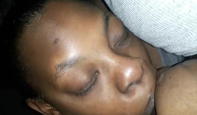 Ugly ebony MILF giving some great head late at night and loving the feeling