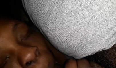 Ugly ebony MILF giving some great head late at night and loving the feeling