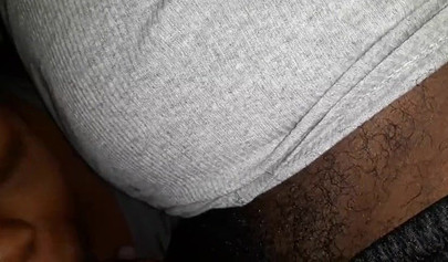 Ugly ebony MILF giving some great head late at night and loving the feeling