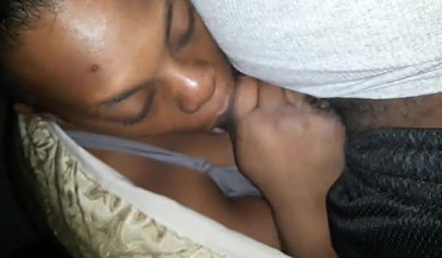 Ugly ebony MILF giving some great head late at night and loving the feeling