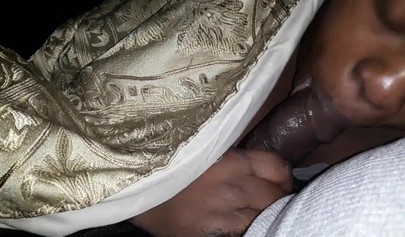 Ugly ebony MILF giving some great head late at night and loving the feeling