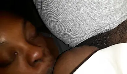 Ugly ebony MILF giving some great head late at night and loving the feeling
