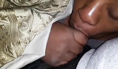 Ugly ebony MILF giving some great head late at night and loving the feeling