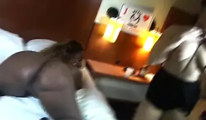 Ebony lesbians having a lot of fun passionately licking and fingering each other