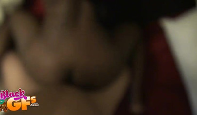 Black cutie gives an amazing blowjob before getting nicely fucked and loving it