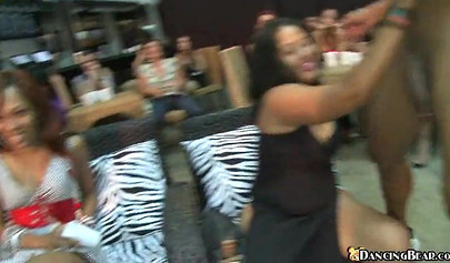 The party is never fun without some ebony babes to teach everyone how to suck dick