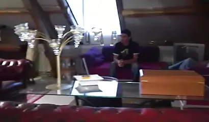 Black babe gets creamed all over her tits and she loves feeling it dripping down