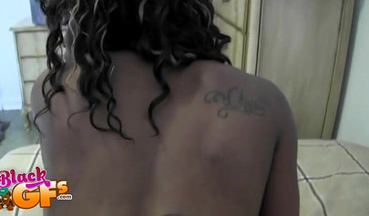 Beautiful and natural ebony babe shows us her amazing assets like her tits and ass