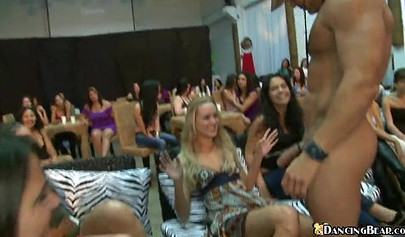 Black babes are the ones who suck cock the best when a male stripper comes to them