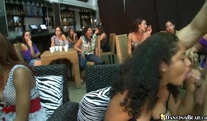 Black babes are the ones who suck cock the best when a male stripper comes to them