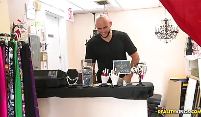 Black babe is tempted with money and ends up flashing her tits just to get paid