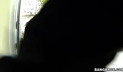 Cute black girl with nice tits gets fucked after taking all of her clothes off