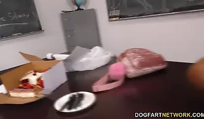 Teacher and two lesbian ebony students want to have some hot fun together in class