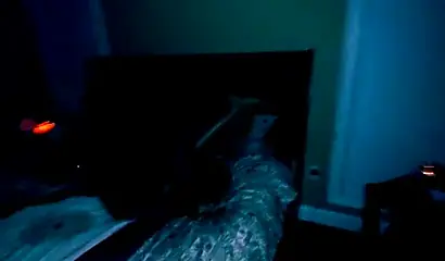 Cuckold husband watches his ebony wife in the dark as she has sex with another man