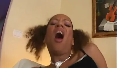 Gorgeous young skinny black girl gets pounded from pretty much every side and angle