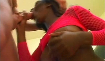 Gorgeous black girl with the perfect tits flashes them for us before having sex