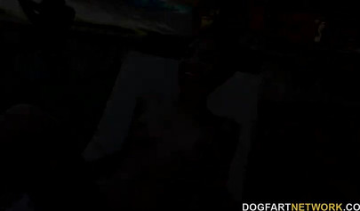 Tattooed ebony babe gets fucked by the pool boy like an utter and complete whore