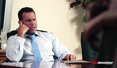 Black woman bends over and takes white boss dick inside of her tight wet cunt