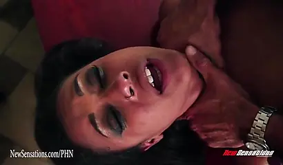 Black woman bends over and takes white boss dick inside of her tight wet cunt