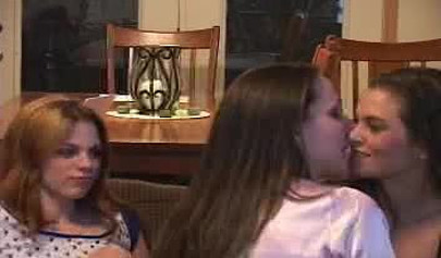 Ebony lesbian gets ready to eat up on some white girl pussy and to suck tits