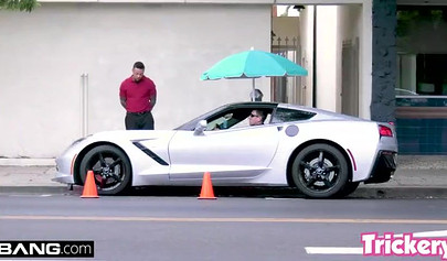 Thick ebony babe with a big fat butt bends over and takes a dick inside of her